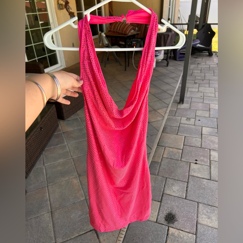 Hot Pink Halter Dress